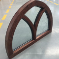 Customized Specialty Shapes Design Arc Top Oak Wood Window Frame with Carved Glass